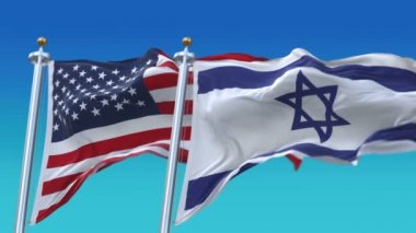 4k Kesintisiz Amerika Birleşik Devletleri ve İsrail Bayrakları arka plan, Abd Isr II.