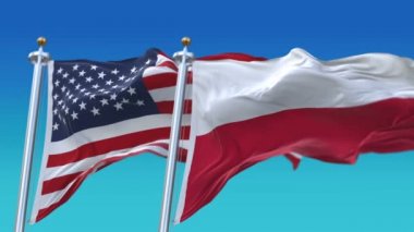 4k Kesintisiz Amerika Birleşik Devletleri ve Polonya Bayrakları arka plan, Abd Abd Pol Pl.