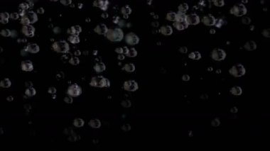 4k Splash kabarcık kabarcık, sualtı damla, soda kaynar, gaz sıvı su içecekler.