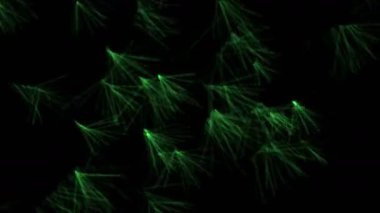 4k Soyut karahindiba tohumu sinek, mikroplar bakteri sporları float, toz rüzgar esintisi.