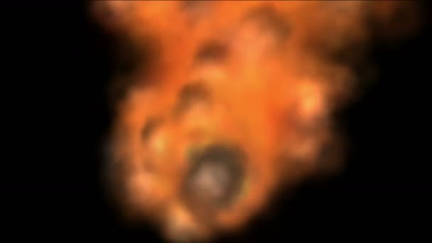 4k Горячий огонь задний фон, Абстрактная мощная энергия дыма частиц . — стоковое видео