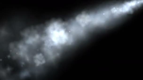 4k Cool jet gaz comète fond, Météore abstrait particules météorites fusée . — Video