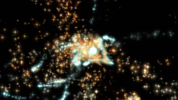 4k фейерверки на фоне сцены празднования, абстрактные частицы VJ художественный фон — стоковое видео