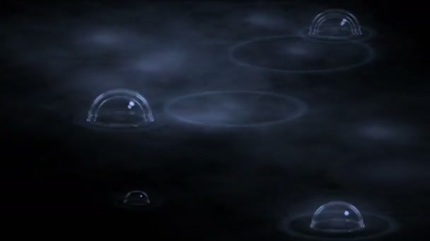 4k bulle d'eau bouillante blister dans l'étang d'ondulation de goutte d'eau spa . — Video