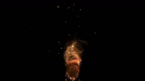 4 k Vuurwerk explosie sparkle deeltjes hot lava vuurbal energie. — Stockvideo