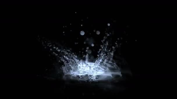 4 k Waterdrop zvlnění úvodní gejzír, jarní vody tekuté kapky částice. — Stock video