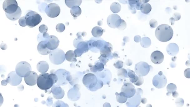 4k abstrait bulle ampoule perles oeufs, fontaine pulvérisation liquide pluie verre particule — Video