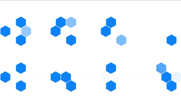 4k Hexágono química molecular, datos información análisis geometría fondo . — Vídeo de stock