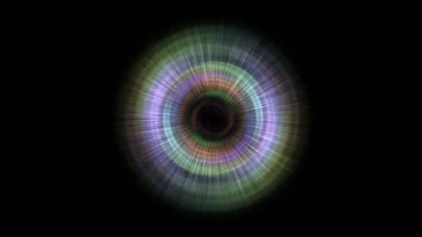 4k Turbine à rotation abstraite rayons tunnel lignes laser halo dans l'espace des pupilles . — Video