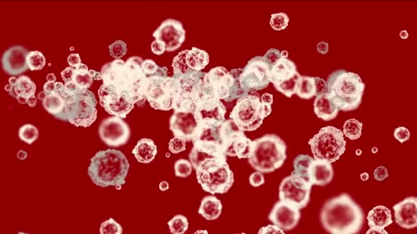 4k Abstract cellule virus polvere particelle di sfondo . — Video Stock