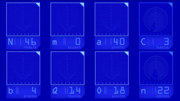 4k radar de aviação Navegação GPS, painel do sistema de rastreamento de tecnologia, análise de varredura de dados . — Vídeo de Stock