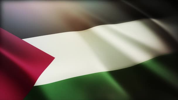 4k Filistin Ulusal bayrağı kırışıklıklar Filistin 'in pürüzsüz arka planı. — Stok video