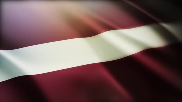 4k Lettonie drapeau national rides vent en letton sans couture boucle arrière-plan. — Video