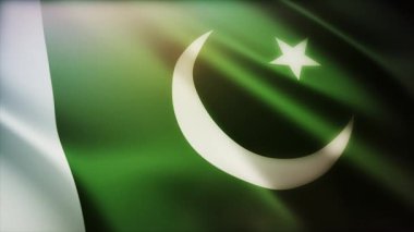 4k Pakistan Ulusal bayrağı Pakistan 'ın pürüzsüz arka planında kırışıyor.