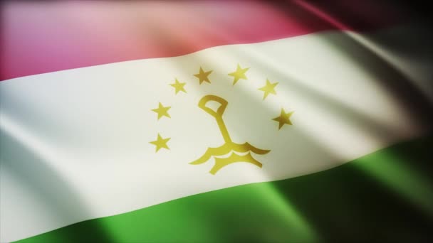 4k Tadjikistan Drapeau national rides dans le vent fond de boucle sans couture .