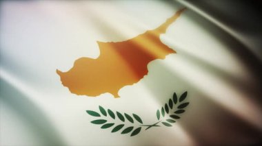 Kıbrıs Rum Kesimi Ulusal Bayrağı rüzgârsız arka planda kırışıyor.