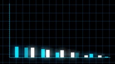 4k Oku ve çubuk istatistikleri ile düşme grafiği, dünya ile dijital veri duvarı
