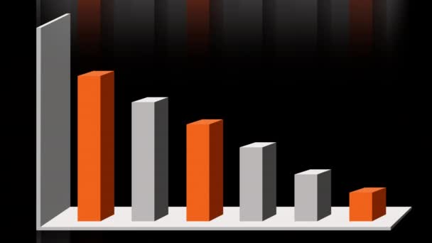 Animação 3D 4k de gráfico de gráficos de barras vetoriais 2D mostrando visualização de dados e inf — Vídeo de Stock