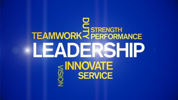 4k Leadership Animé Tag Word Cloud, Conception de texte Animation Typographie.