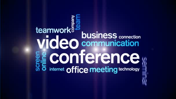 4k Video Conferencia Animated Tag Nube de palabras, Diseño de texto Tipografía de animación. — Vídeos de Stock