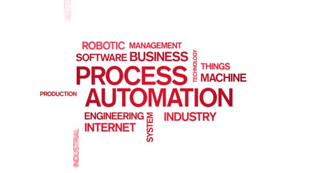 Automação de processo 4k Nuvem de Word animada, loop de tipografia de animação de design de texto — Vídeo de Stock