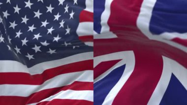 4k Amerika Birleşik Devletleri ABD ve İngiltere Birleşik Krallık İngiltere bayrağı.