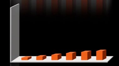 2B vektör çubuğu grafiğinin 4k 3D animasyonu profide sürekli bir artış gösteriyor