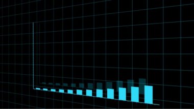 Artan ok ve çubuk istatistikleriyle 4k HUD grafiği, İş Dijital Eğilimi.