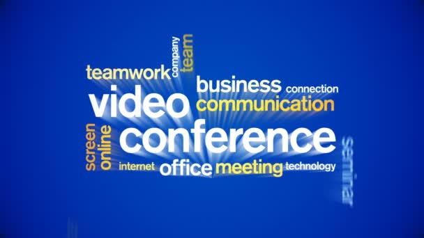 4k Vidéo Conférence Animée Tag Word Cloud, Conception de Texte Animation Typographie.