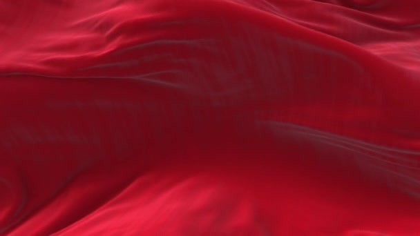 4k vermelho ondulado seda tecido vacilante vento, sem costura acenando bandeira pano fundo . — Vídeo de Stock