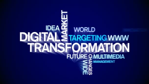 4k Digital Transformation Animated Tag Word Cloud,Text Design Animation Typogra — Stock Video