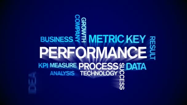 4k Performance Animato Tag Word Cloud, Testo Design Animazione Tipografia. — Video Stock