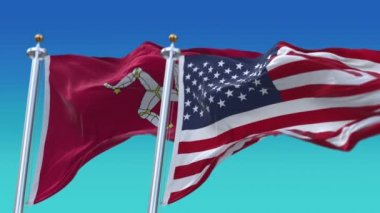 4k Amerika Birleşik Devletleri Usa ve Man Adası Ulusal bayrak geçmişi.