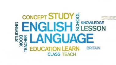 4k İngilizce Animasyon Etiket Kelime Bulutu, Metin Tasarım Animasyon Kinetik Typog