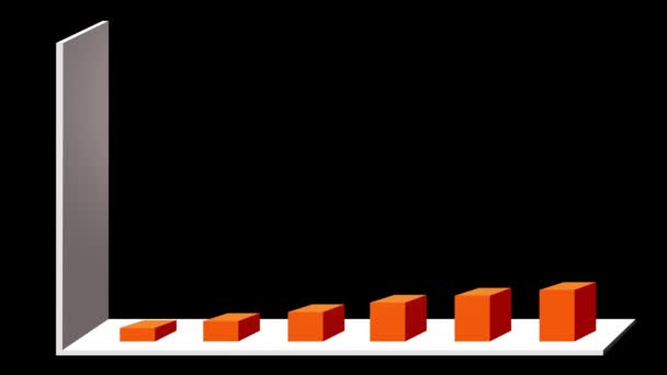 Animación 3D 4k del gráfico de barras vectoriales 2D que muestra un aumento constante en el profi — Vídeo de stock