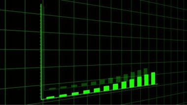 Artan ok ve çubuk istatistikleriyle 4k HUD grafiği, İş Dijital Eğilimi.
