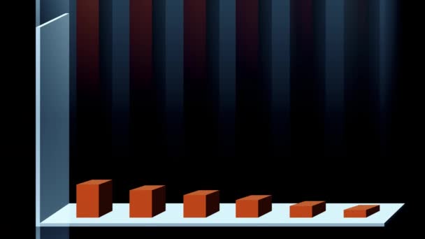 4k 3D-animering av 2D vektorstapeldiagram som visar datavisualisering och inf — Stockvideo