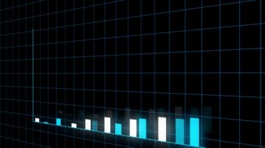 Artan ok ve çubuk istatistikleriyle 4k HUD grafiği, İş Dijital Eğilimi.