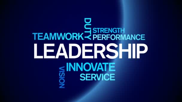 4k Leadership Animated Tag Word Cloud, Text Design Animation Typography. — Stock video