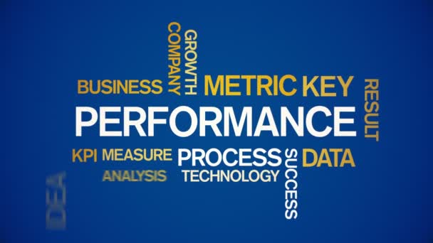 4k Desempenho Animado Tag Word Cloud, Texto Design Animação Tipografia. — Vídeo de Stock