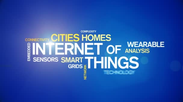 4k Internet Of Things Animated Tag Word Cloud, Text Design Animation. — 비디오