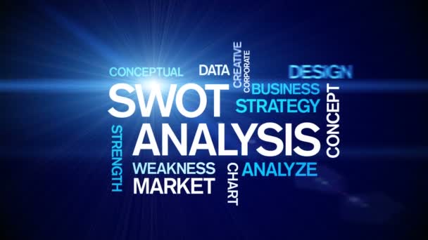 4k Swot análisis animado Tag Nube de palabras, Diseño de texto tipografía de animación. — Vídeos de Stock