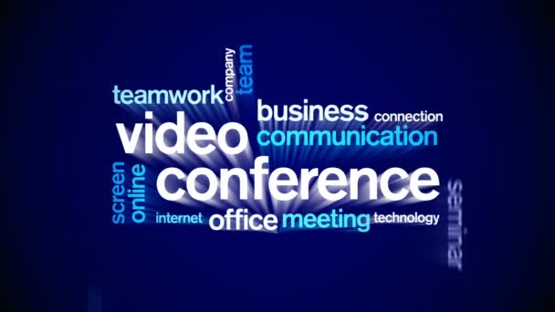 4k Vidéo Conférence Animée Tag Word Cloud, Conception de Texte Animation Typographie.
