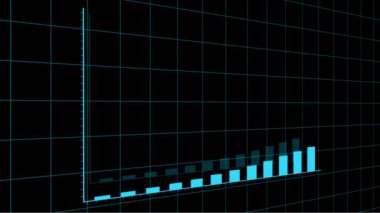 Artan ok ve çubuk istatistikleriyle 4k HUD grafiği, İş Dijital Eğilimi.