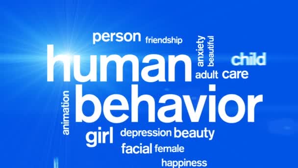 Comportement humain Animé Tag Word Cloud, Animation de conception de texte.
