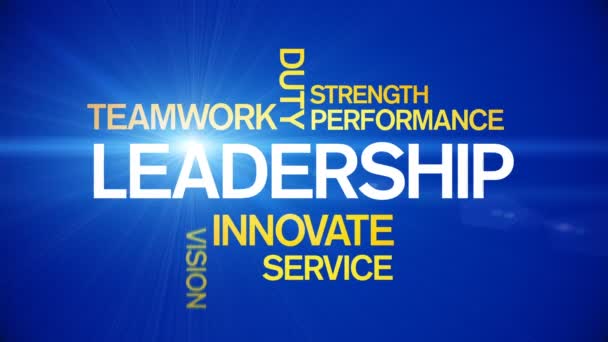 4k Leadership Animated Tag Word Cloud, Τυπογραφία σχεδίασης κειμένου. — Αρχείο Βίντεο