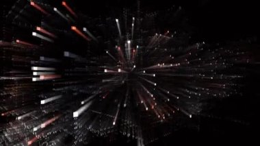 4k DATABASE sözcüğü, Matrix ikili veri tabanı bilgisayar kodu metin tasarımı animasyonu.
