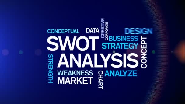 Analyse 4k Swot Animated Tag Word Cloud, Conception de texte Animation Typographie. — Video