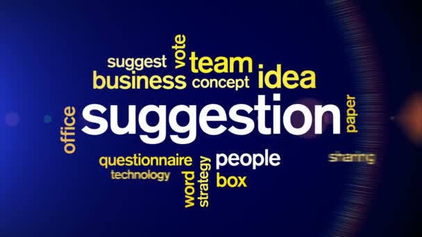 Suggestion de 4k Animated Tag Word Cloud, Animation de conception de texte.