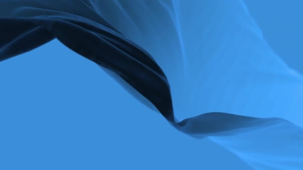 Tela de seda ondulada azul 4k en viento, fondo de lazo de tela ondulante sin costuras. — Vídeos de Stock